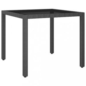 Zahradní stolek černý 90 x 90 x 75 cm polyratan obraz