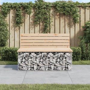 Zahradní lavice gabionový design 103x70x65 cm masivní borovice obraz