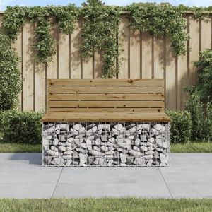 Zahradní lavice gabionový design 103 x 70 x 65 cm borové dřevo obraz