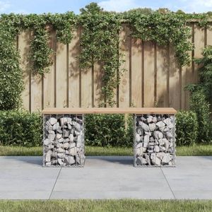 Zahradní lavice gabionový design 103x31x42 cm masivní borovice obraz