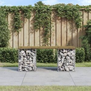 Zahradní lavice gabionový design 103 x 31 x 42 cm borové dřevo obraz