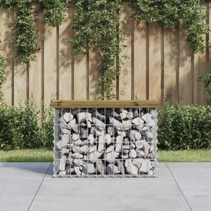 Zahradní lavice gabionový design 63 x 31, 5 x 42 cm borové dřevo obraz
