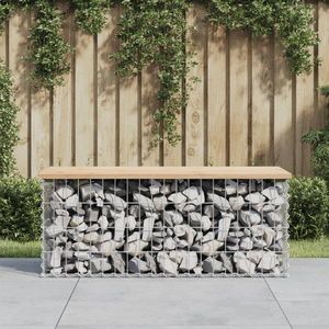 Zahradní lavice gabionový design 103x44x42 cm masivní borovice obraz