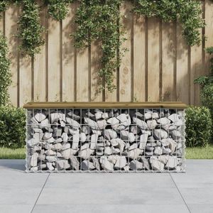 Zahradní lavice gabionový design 103x31, 5x42 cm borové dřevo obraz