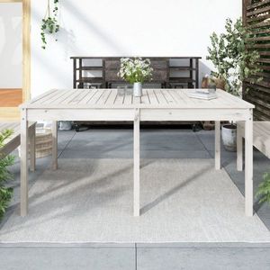Zahradní stůl bílý 159, 5 x 82, 5 x 76 cm masivní borové dřevo obraz