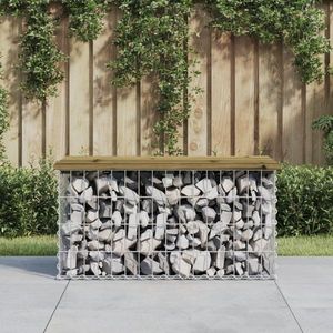 Zahradní lavice gabionový design 83 x 44 x 42 cm borové dřevo obraz