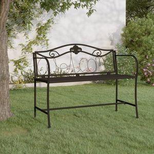 2místná zahradní lavice 104 cm černá ocel obraz