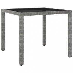 Zahradní stolek šedý 90 x 90 x 75 cm polyratan obraz