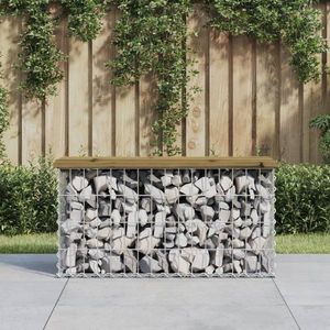 Zahradní lavice gabionový design 83 x 31, 5 x 42 cm borové dřevo obraz