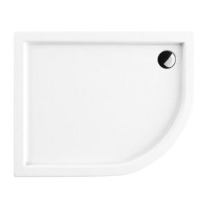 OMNIRES RIVERSIDE akrylátová sprchová vanička čtvrtkruh, levá 100 x 80 cm bílá lesk /BP/ RIVERSIDE80/100/LBP obraz