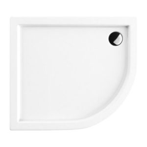 OMNIRES RIVERSIDE akrylátová sprchová vanička čtvrtkruh, levá 90 x 80 cm bílá lesk /BP/ RIVERSIDE80/90/LBP obraz