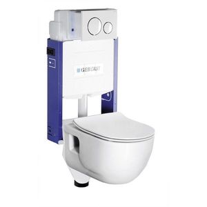 SAPHO Závěsné WC Brilla s podomítkovou nádržkou a tlačítkem Geberit, bílá WC-SADA-14 obraz