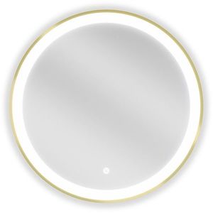 MEXEN Esso zrcadlo s osvětlením 60 cm, LED 6000K zlatý rám 9825-060-060-611-50 obraz