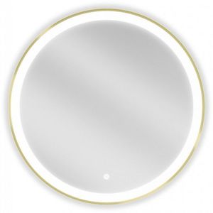 MEXEN Esso zrcadlo s osvětlením 70 cm, LED 6000K zlatý rám 9825-070-070-611-50 obraz