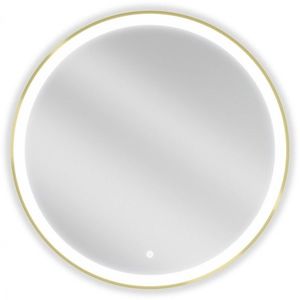 MEXEN Esso zrcadlo s osvětlením 80 cm, LED 6000K zlatý rám 9825-080-080-611-50 obraz