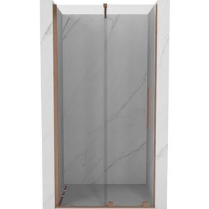 MEXEN/S Velar posuvné sprchové dveře 90, transparent, kartáčovaná měď 871-090-000-01-65 obraz