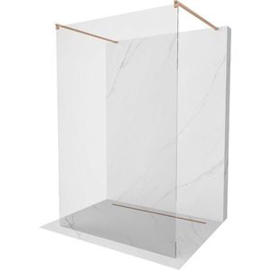 MEXEN/S Kioto samostatně stojící sprchová zástěna 105 x 200, transparent 8 mm, měď kartáčovaná 800-105-002-65-00 obraz