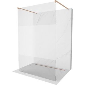 MEXEN/S Kioto samostatně stojící sprchová zástěna 110 x 200, transparent/dekor 8 mm, měď kartáčovaná 800-110-002-65-35 obraz