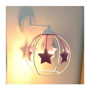 Dětská nástěnná lampa STARS 1xE27/15W/230V růžová/bílá obraz