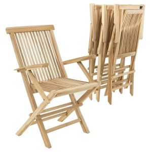 Divero 63471 Sada 4 kusů zahradní židle skládací - týkové dřevo obraz