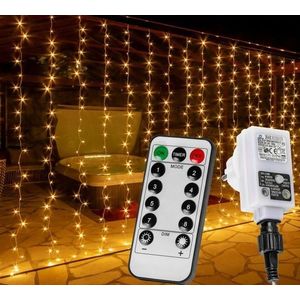 VOLTRONIC 68202 Vánoční světelný závěs - 6 x 3 m, 600 LED, teple bílý obraz
