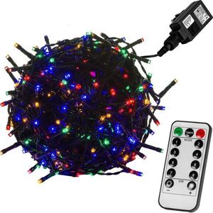 VOLTRONIC® 59755 Vánoční LED osvětlení 5 m - barevná 50 LED + ovladač - zelený kabel obraz