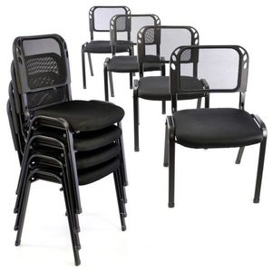 Garthen Sada stohovatelných židlí - 8 ks, černá obraz