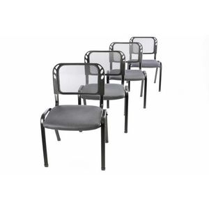 Garthen 41041 Sada 4 stohovatelných kongresových židlí - šedá obraz