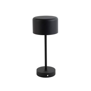 Moderní stolní lampa černá dobíjecí - Poppie obraz