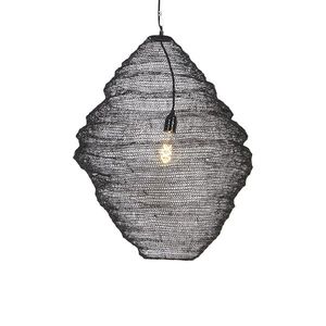 Orientální závěsná lampa černá 60 cm - Nidum obraz