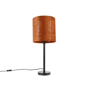 Moderní stolní lampa černá s červeným stínidlem 25 cm - Simplo obraz