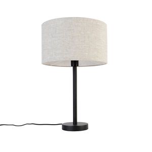 Moderní stolní lampa černá se stínítkem světle šedá 35 cm - Simplo obraz