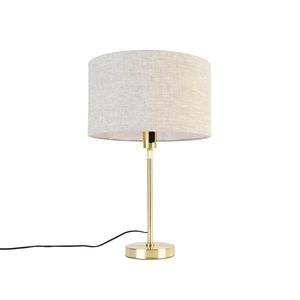 Stolní lampa zlatá nastavitelná se stínidlem světle šedá 35 cm - Parte obraz