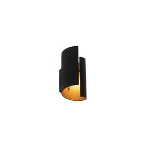 Chytré nástěnné svítidlo černé se zlatým vnitřkem včetně WiFi G9 - Faldo obraz