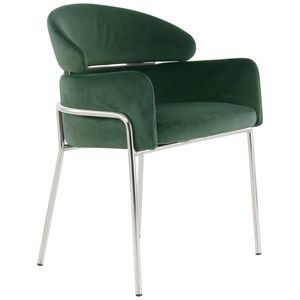 Židle s područkami Zelená/barvy Stříbra obraz