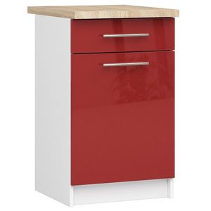 Ak furniture Kuchyňská skříňka Olivie S 50 cm 1D 1S bílo-červená obraz