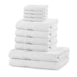 DecoKing Sada ručníků a osušek Marina bílá, 10 ks obraz