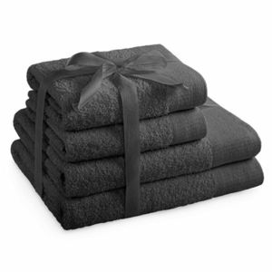 AmeliaHome Sada ručníků a osušek Amari tmavě šedá, 2 ks 50 x 100 cm, 2 ks 70 x 140 cm obraz