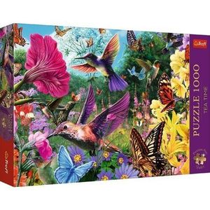 Trefl Puzzle Premium Plus Čajový čas: Zahrada kolibříků, 1000 dílků obraz