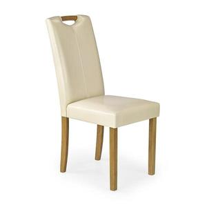 Židle Caro dřevo/eko kůže buk/krémová 42x58x96 obraz