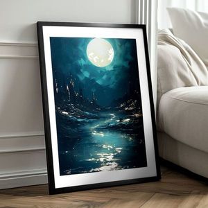 Nástěnný plakát s EXTRA efektem - Moonlit Waves obraz