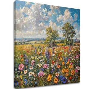 Obraz pole květin na plátně Letní louka | Akrylové detaily obraz