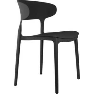 Černé plastové jídelní židle v sadě 4 ks Fain – Leitmotiv obraz