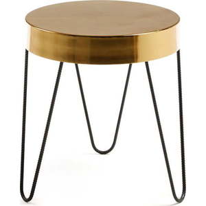 Odkládací stolek ve zlaté barvě Kave Home Juvenil, výška 45 cm obraz