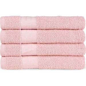Růžové froté bavlněné ručníky v sadě 4 ks 50x100 cm – Good Morning obraz