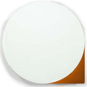 Kovová závěsná koupelnová skříňka v cihlové barvě se zrcadlem 55x55 cm Sonnet – Spinder Design obraz