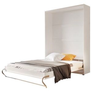 Sklápěcí postel CONCEPT PRO CP-01 bílá vysoký lesk, 140x200 cm, vertikální obraz