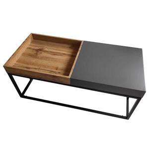 Konferenční stolek LENORAO dub artisan/černá obraz