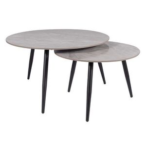 Konferenční stolek KURO šedý mramor, set 2 ks obraz