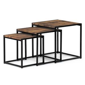 Přístavný stolek GIRONA staré dřevo/černá obraz